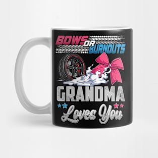 burnouts or bows gender reveal Party Announcement Grandma Mug